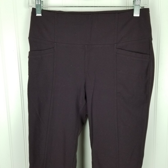 Athleta Metro High Waist Leggings Plum Pockets Womens Size Medium Casual - Picture 7 of 8